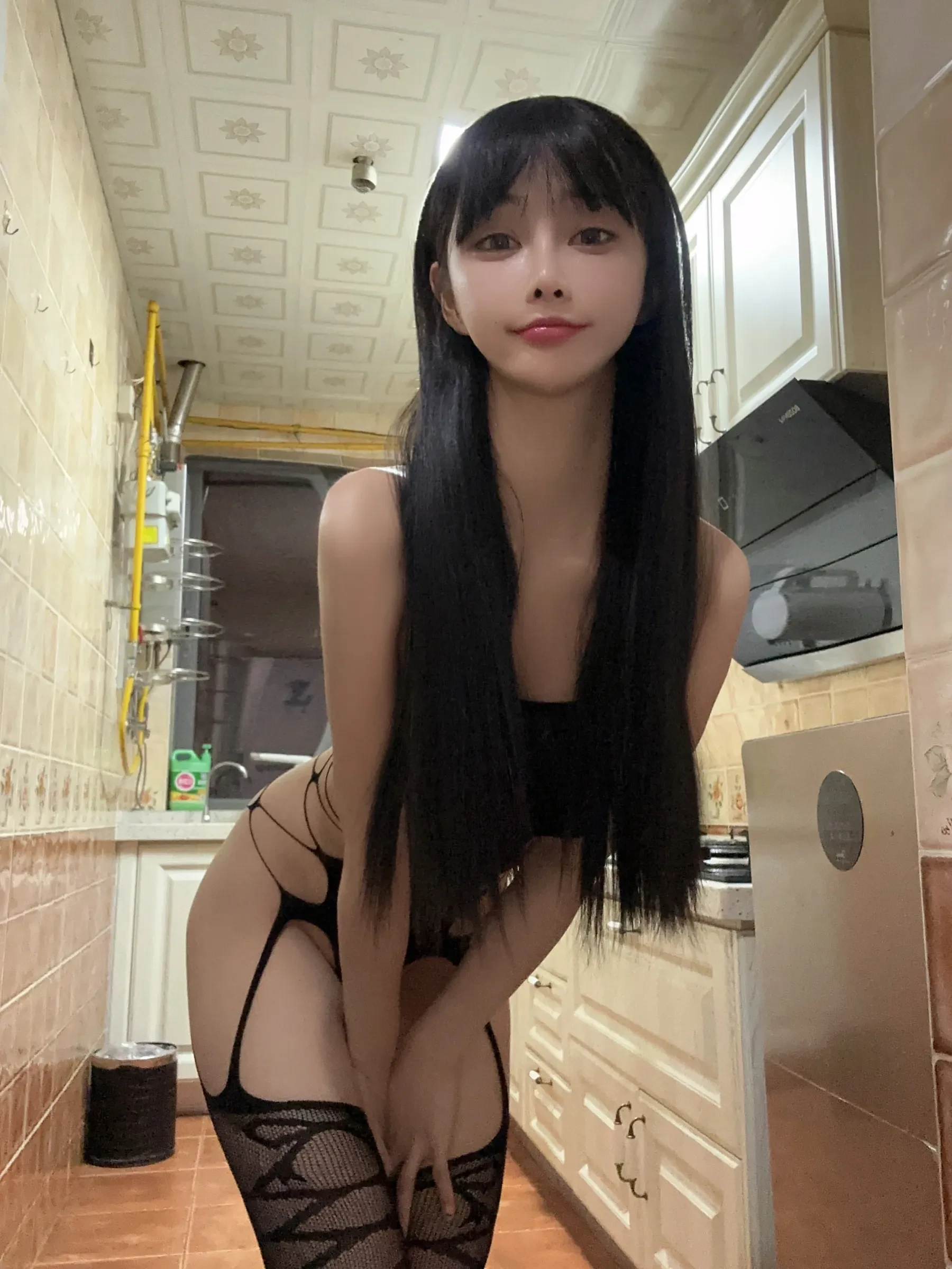 图片[2]-无欲无求的推土君 – 镂空黑色连体衣 [22P]-密资库